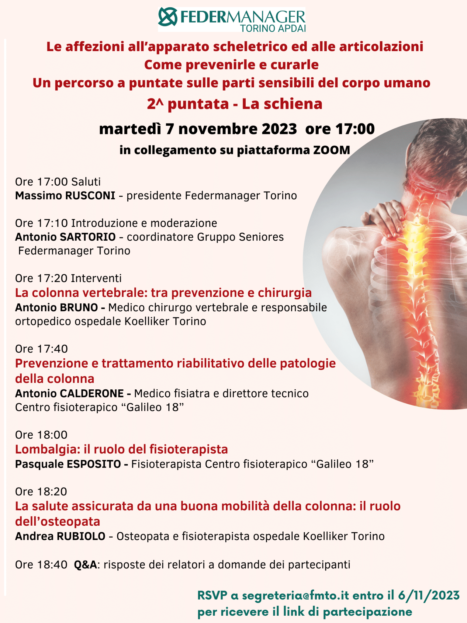 Webinar martedì 7 novembre ore 17:00 - Le affezioni all'apparato ...