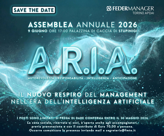 SAVE THE DATE ASSEMBLEA FEDERMANAGER TORINO 9 giugno 2026